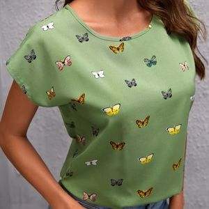 Boho Butterfly Print Blouse